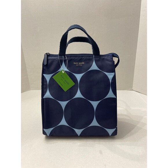 Kate Spade New Yorks Joy Dot Soft Cooler Lunch Bag Blue New With Tag - Picture 1 of 7